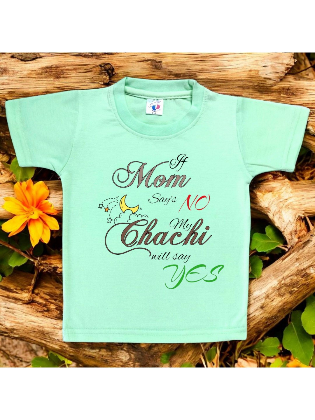 Cute Pals Girls Green Printed  Round Neck Regular T-shirt