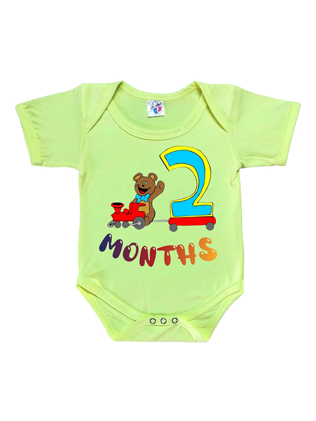 Cute Pals Yellow Infants Monthly Milestone Baby Birthday Printed Cotton Bodysuits