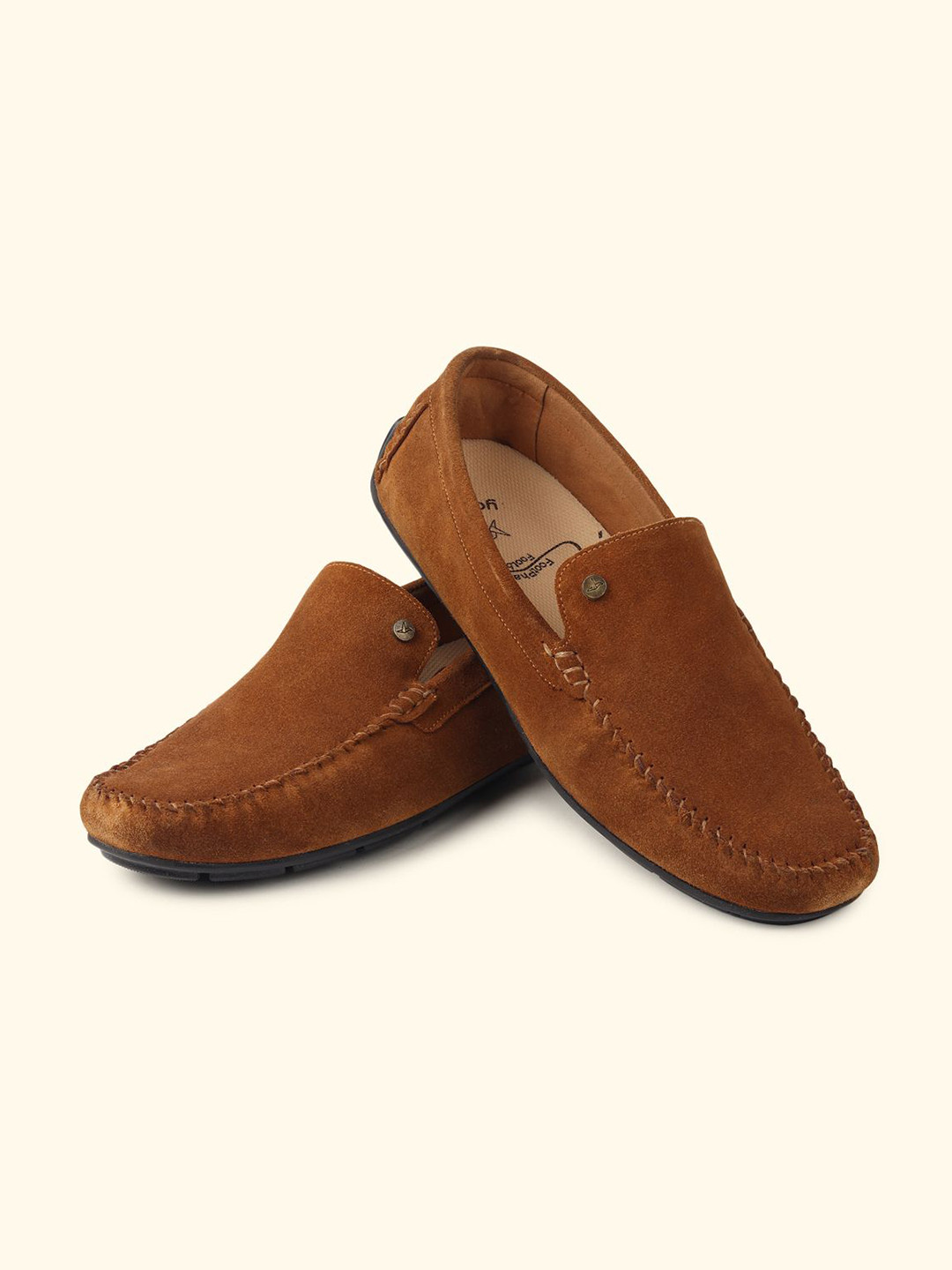 yoho Men Tan Slip-On Suede  Loafers