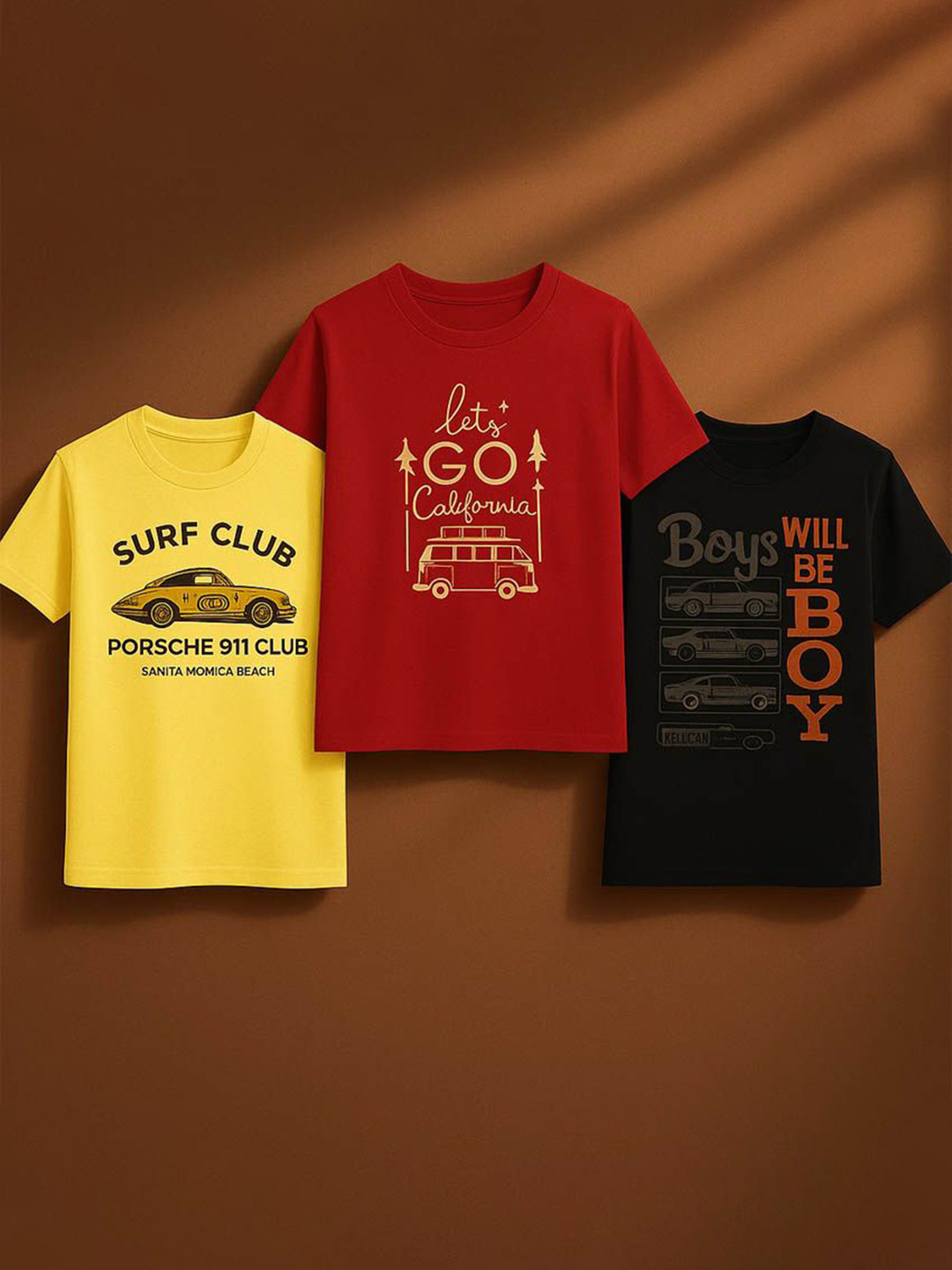 CUTE TREND Set Of 3 Typography Round Neck Regular Fit Short Fit Printed T-shirt