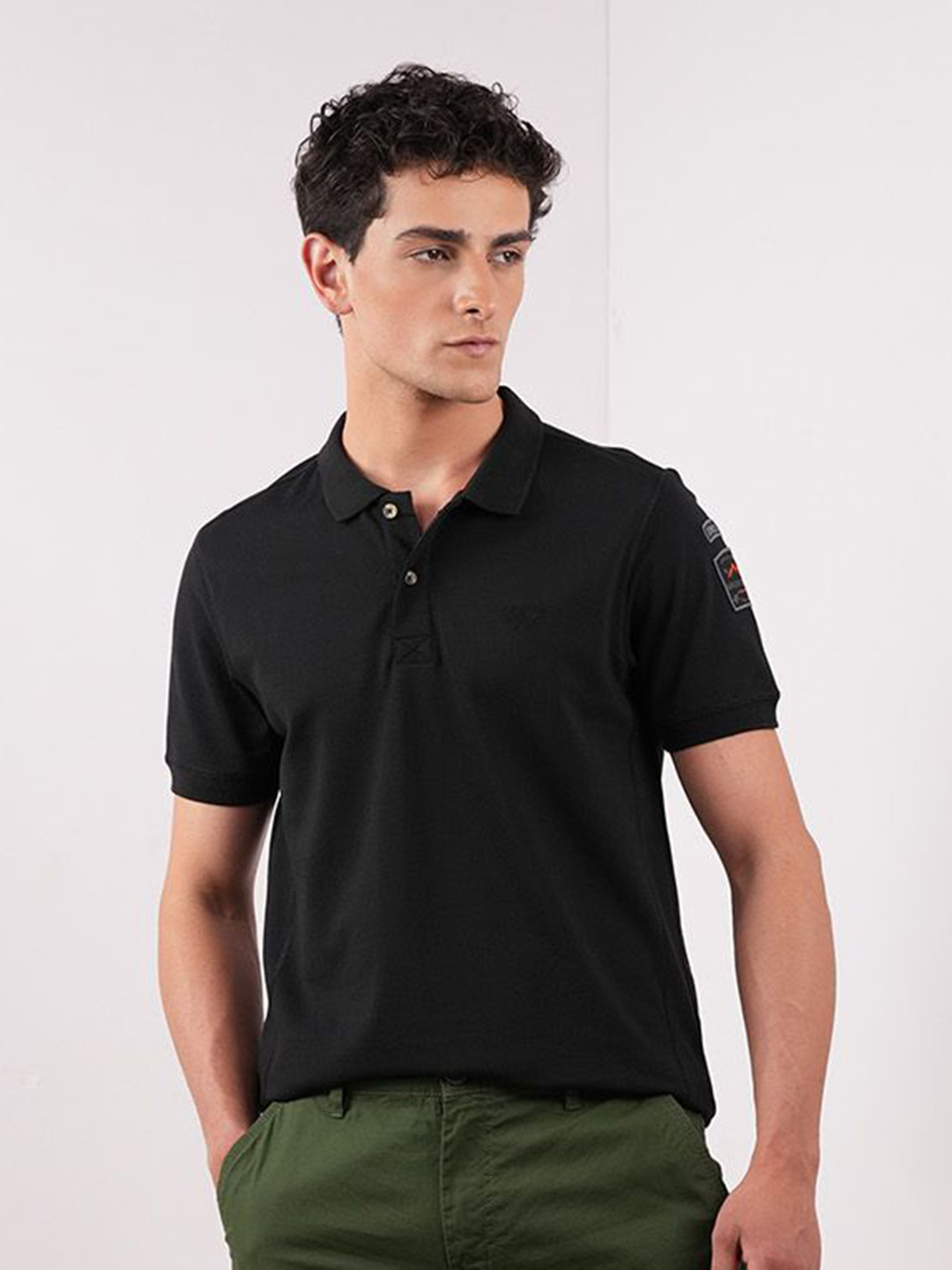 Wildcraft M Utility Badge Polo Collar Cotton T-shirt