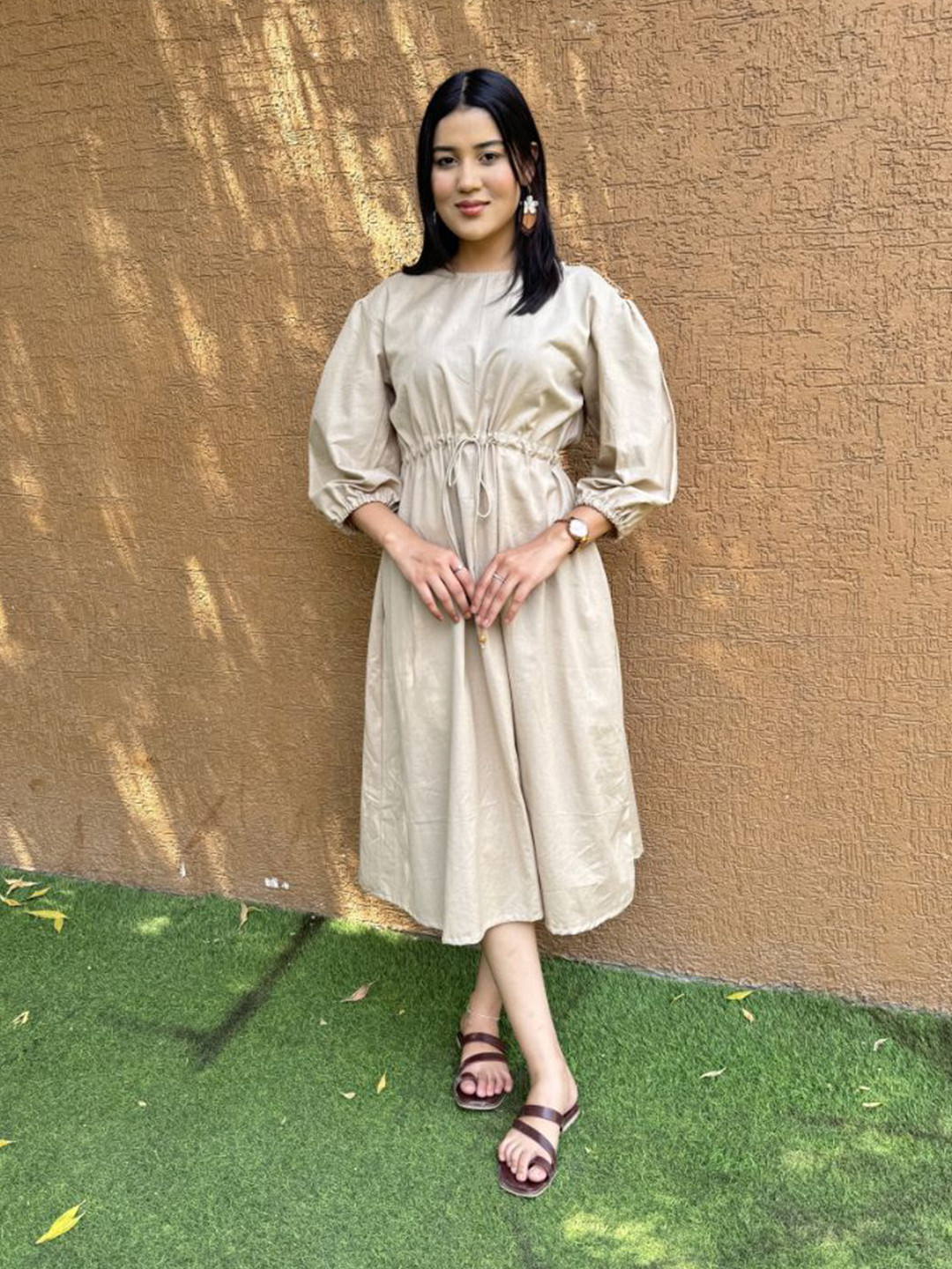 FFI Women Cotton The Soft Edit Midi Dress