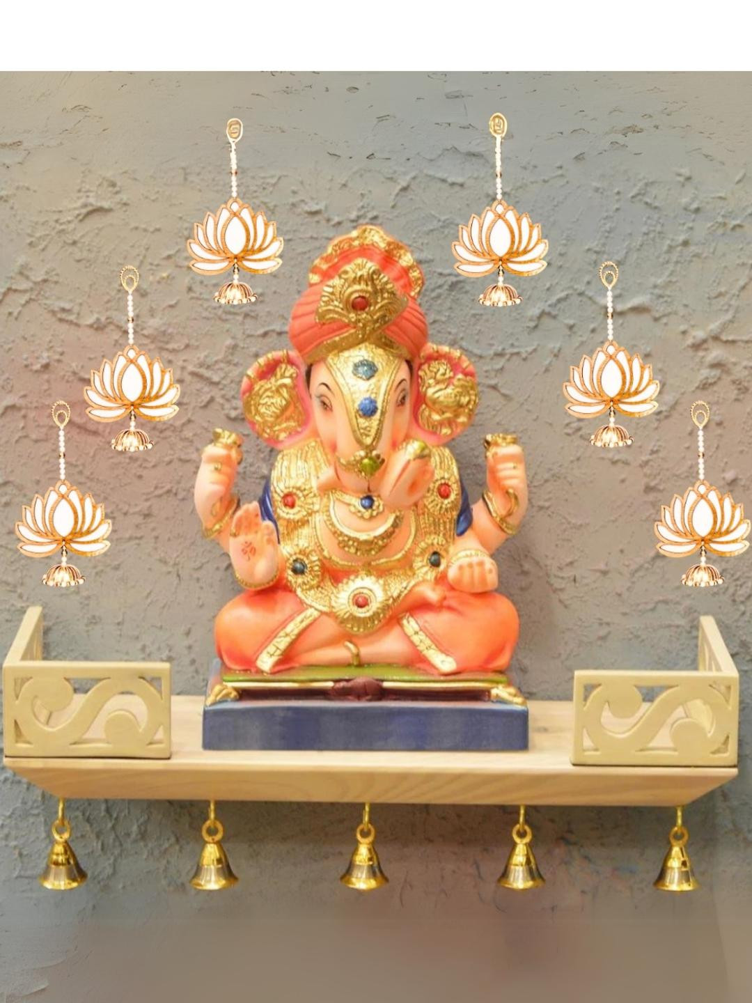 Kreative Arts Golden & White Pack Of 6 Toran Festive Decor