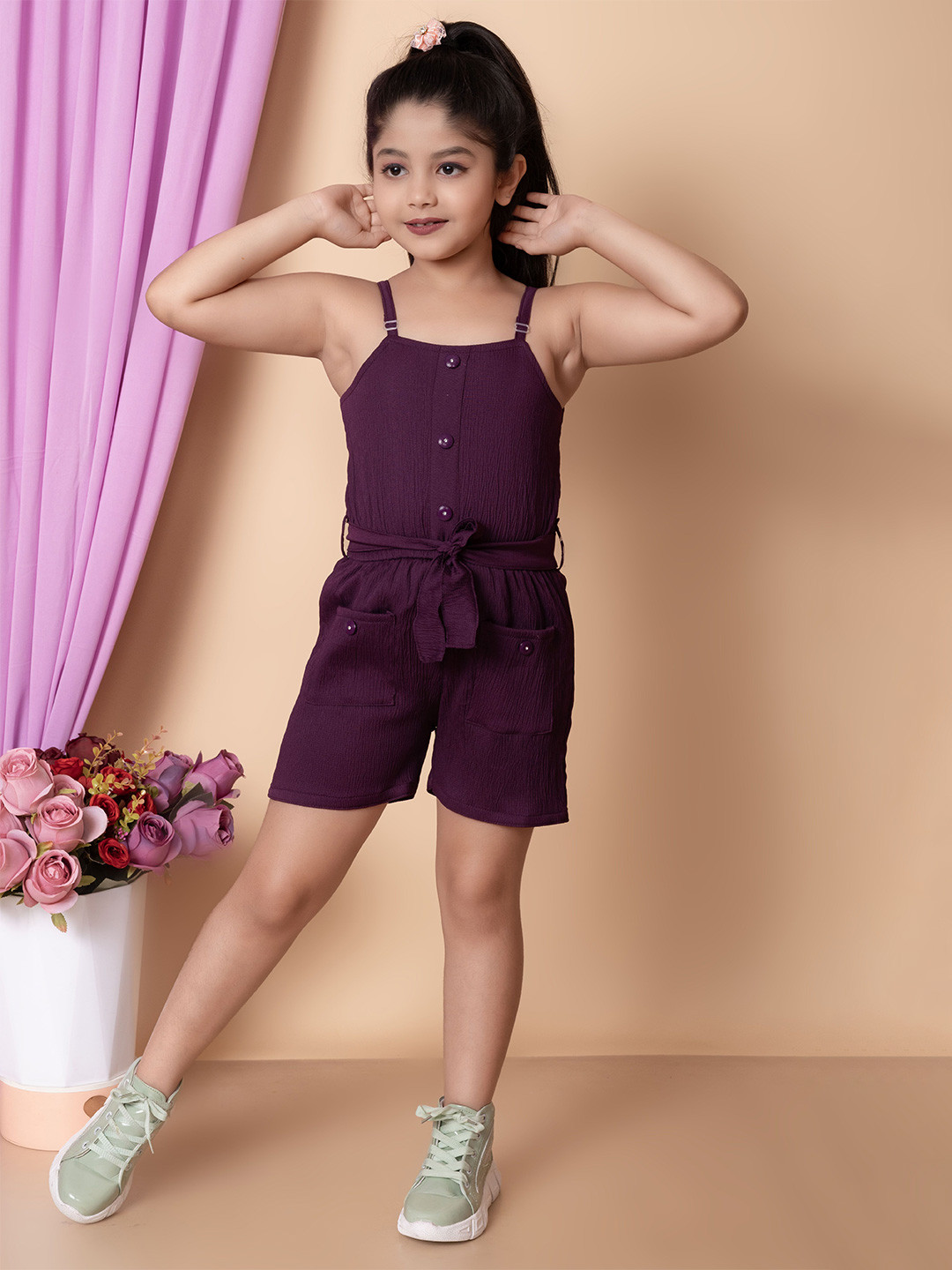 FT fashion Girls Purple Casual Jumpsuit