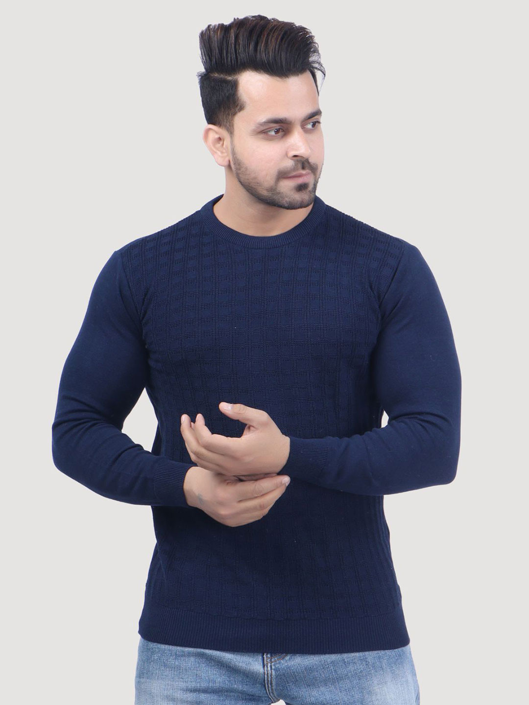 FEVERFEW Men Cotton Pullover Sweaters