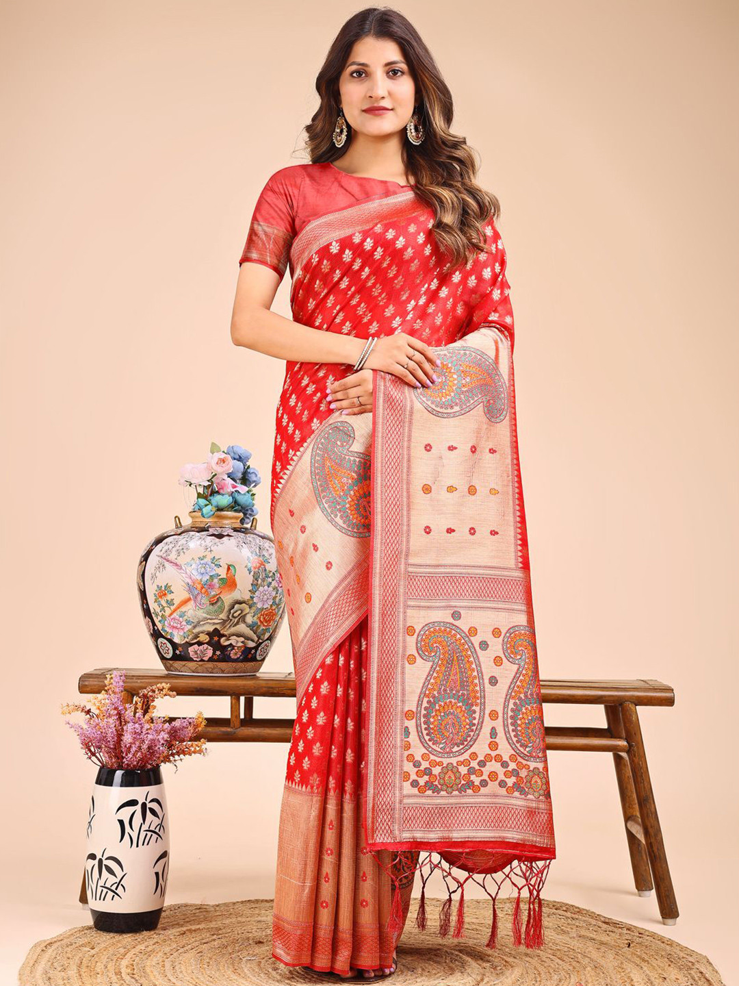 Pandadi Saree Paisley Pinted Designer Sarees