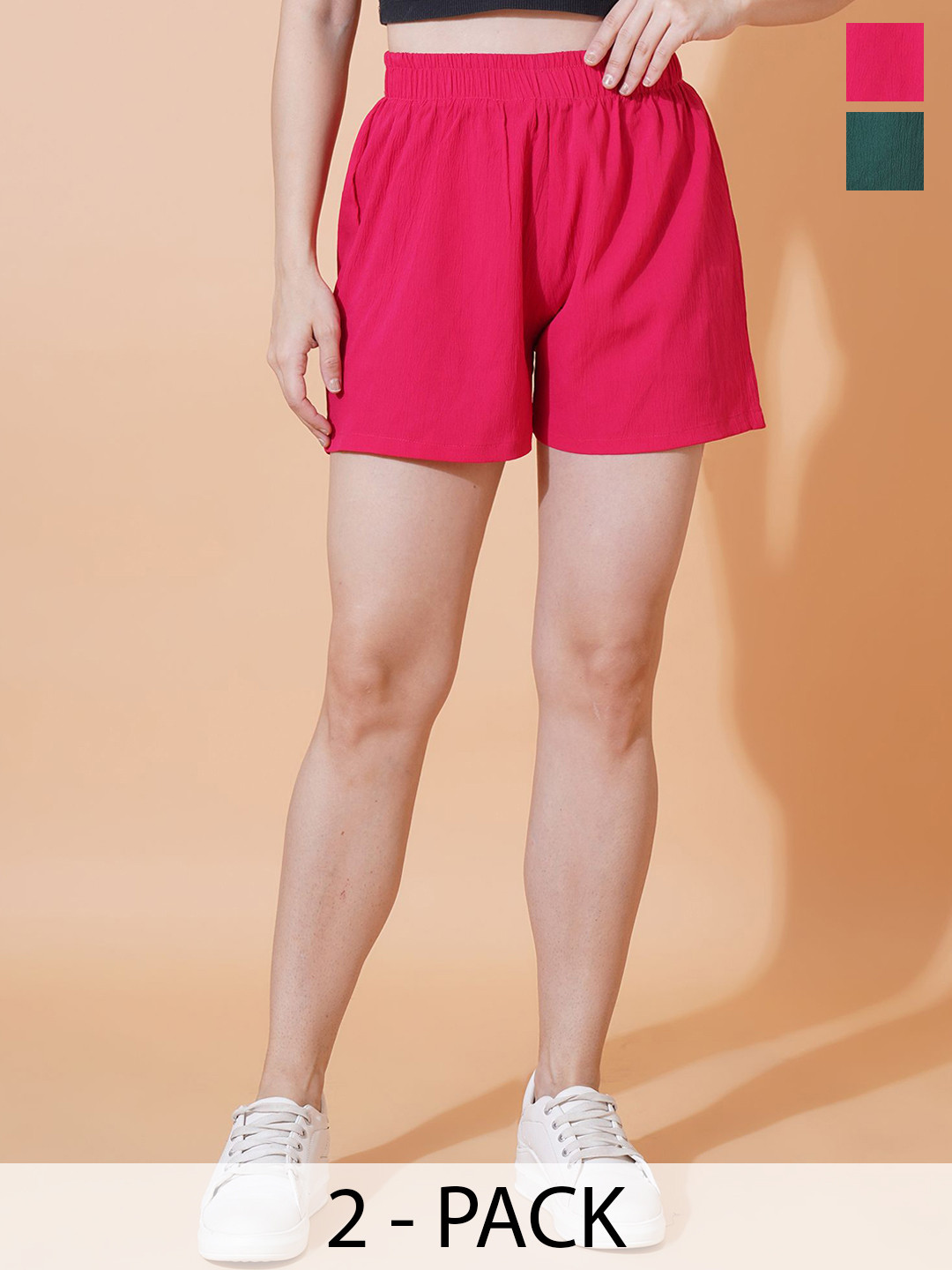 Kushi Flyer Women Pack Of 2 Mid-Rise Cycling Shorts