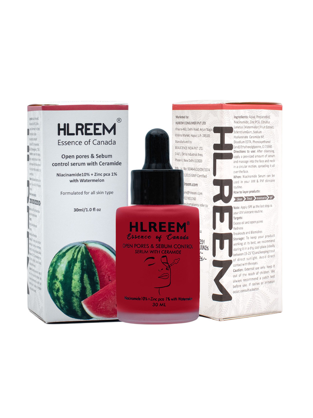 HLREEM Niacinamide 10% Serum With Zinc PCA 1% & Ceramide- 30 ml