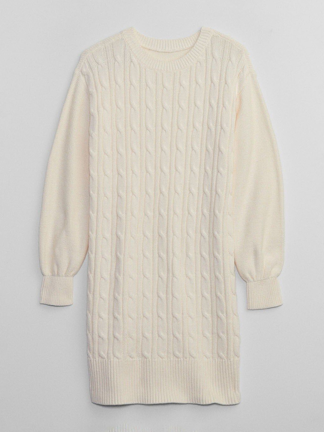 GAP Girls Classic Cable Knit Pure Cotton Relaxed-Fit Sweater Dress