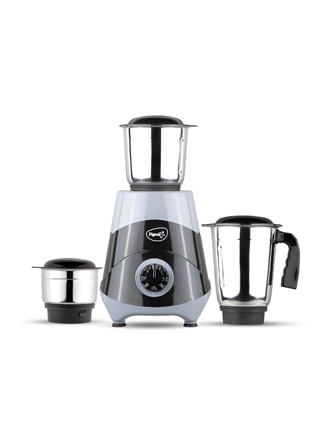 Pigeon Black  4 Pieces Stainless Steel 500 W Wet And Dry Grinder With Juicer Mixer Grinder