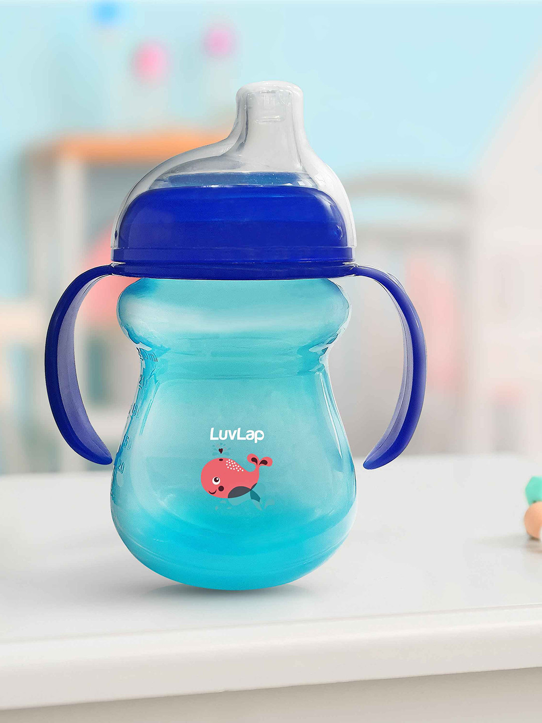 LuvLap Blue Mobby Spout Sipper Bottle 240ml
