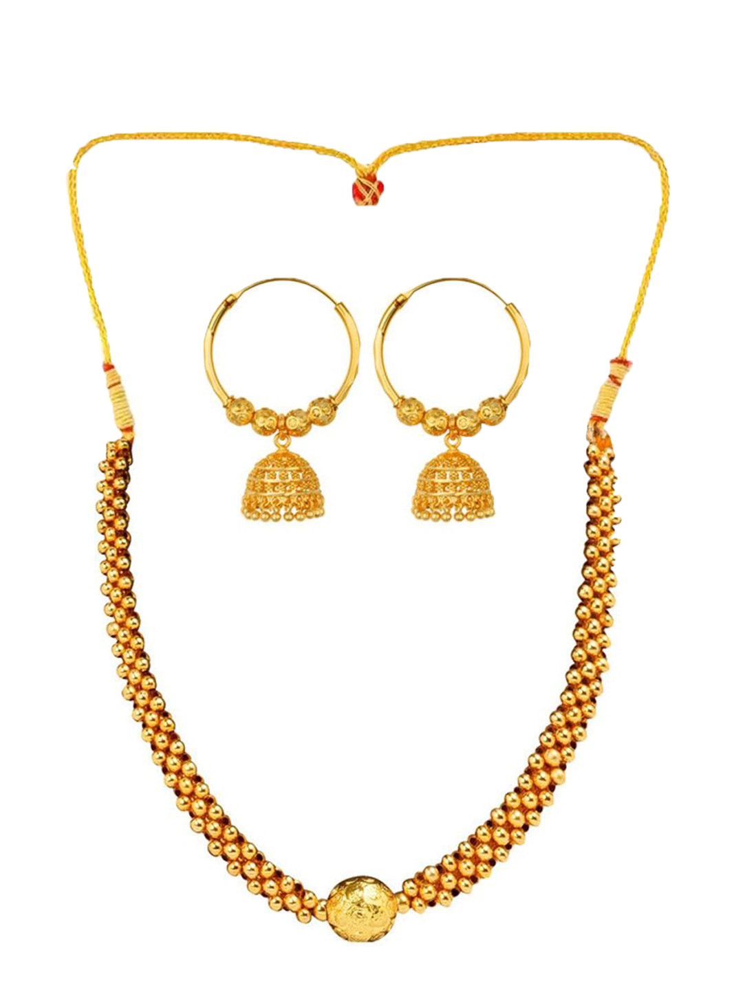 Heer Collection  1g Micron Gold-Plated Beaded Jewellery Set
