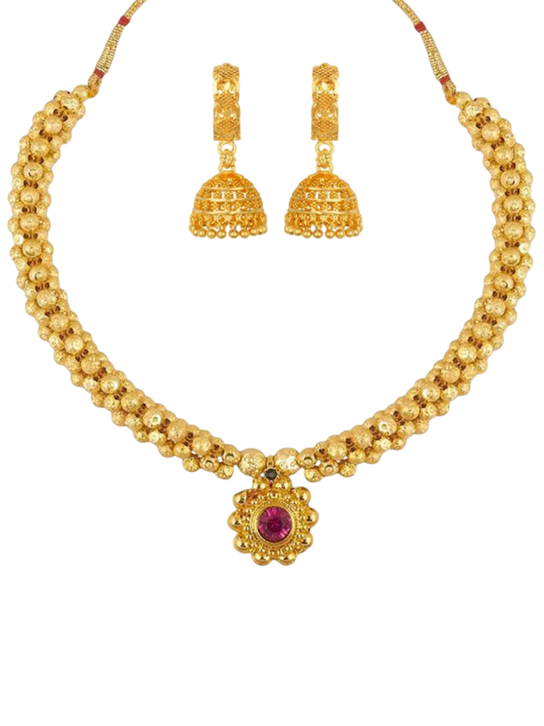 Heer Collection  1g Micron Gold-Plated Traditional Jewellery Set