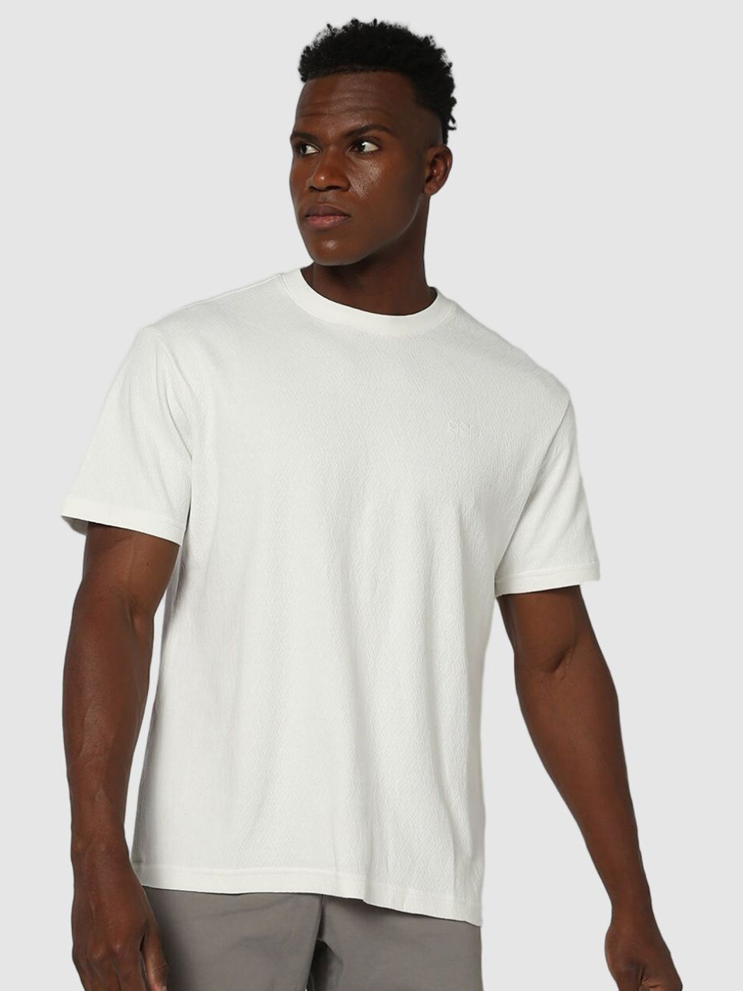 GAP Textured Pure Cotton Crew Neck T-shirt