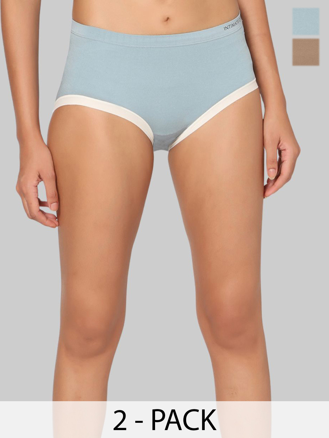 INTIMATE QUEEN Pack Of 2 Soft-Touch Skin-Loving Hipster Briefs - IQ-YBU-DP-XS