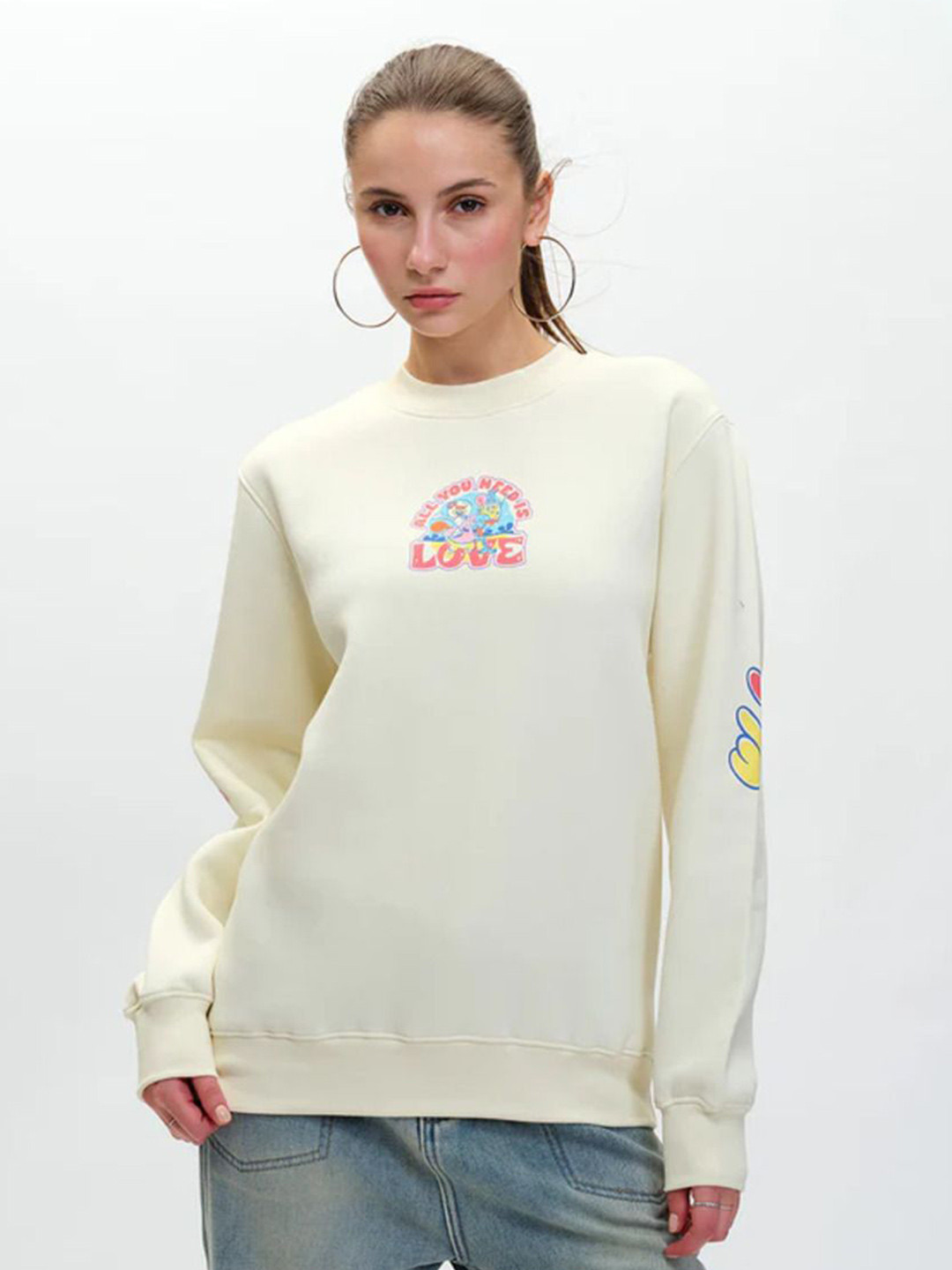 Bonkers Corner Women All You Need Is Love Printed Sweatshirt