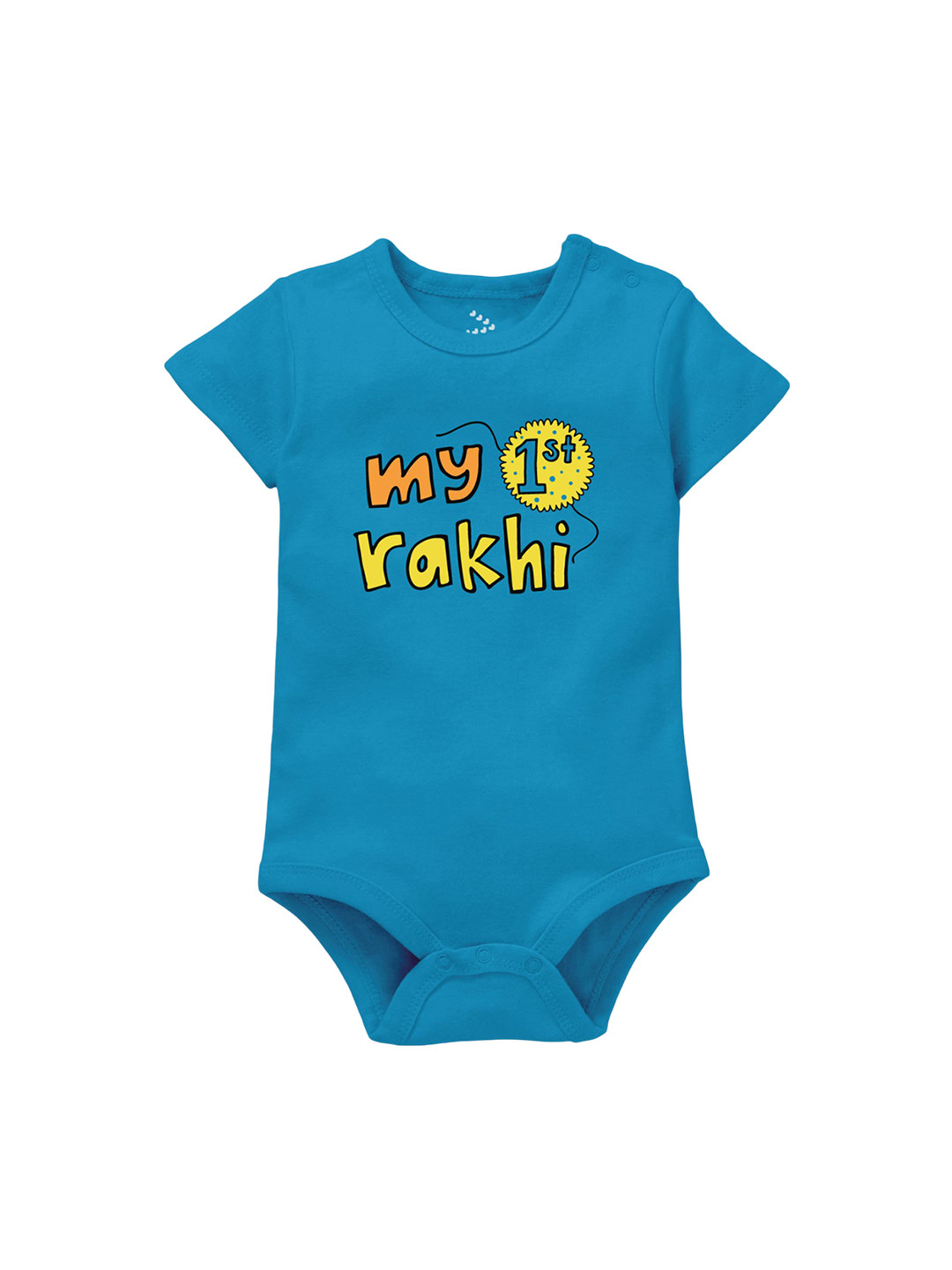 Zeezeezoo Kids My 1st Rakhi Printed Pure Cotton Bodysuit