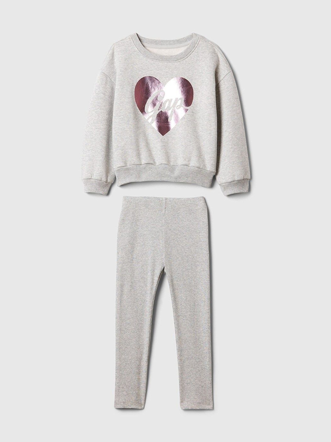 GAP Infants Printed Heathered Sweatshirt & Track Pants Set