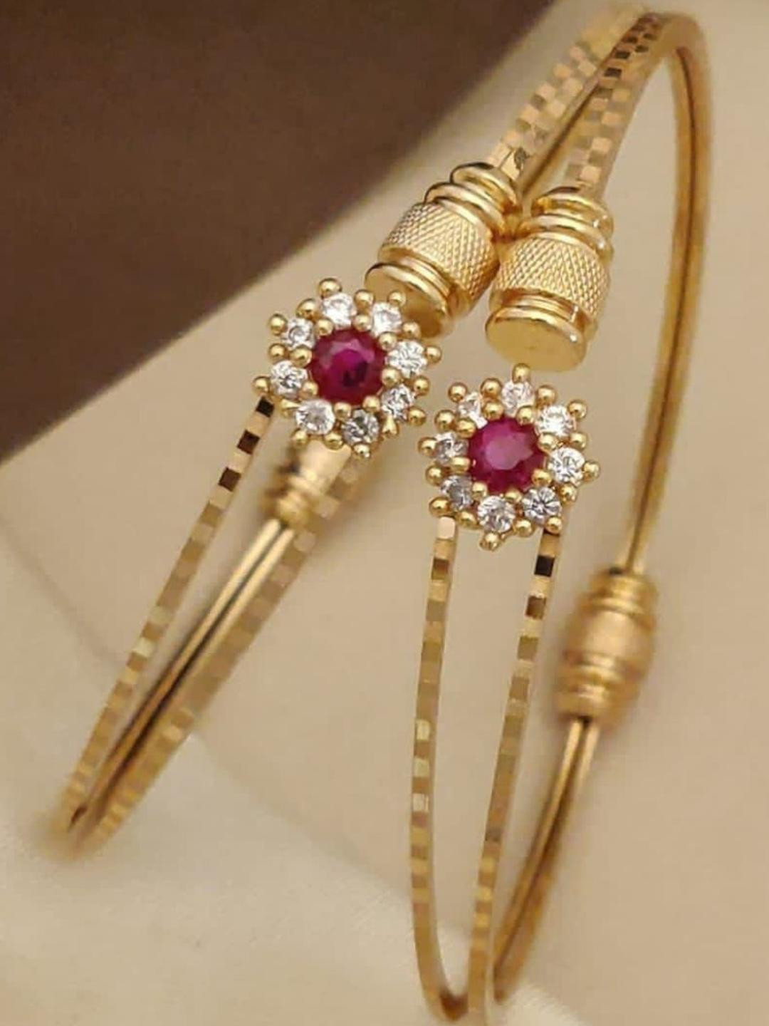 Jitaksh Women Traditional Micro Gold Plated Free Size Bangles