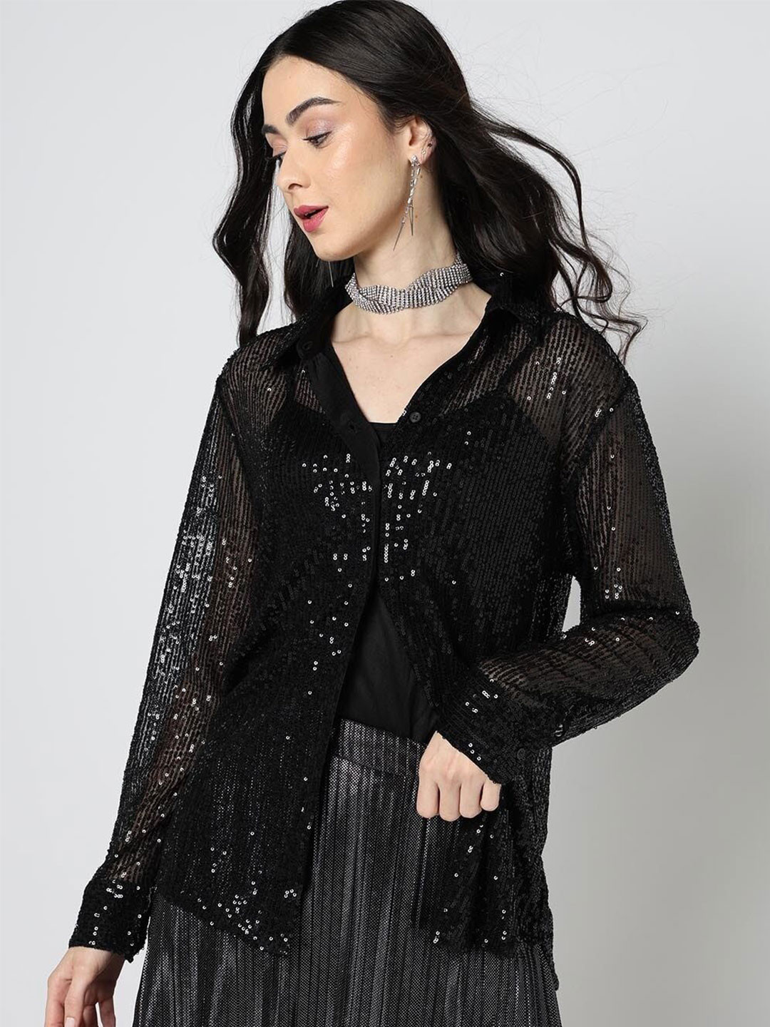 GAP Self Design Embellished Relaxed Fit Full Sleeves Shirt