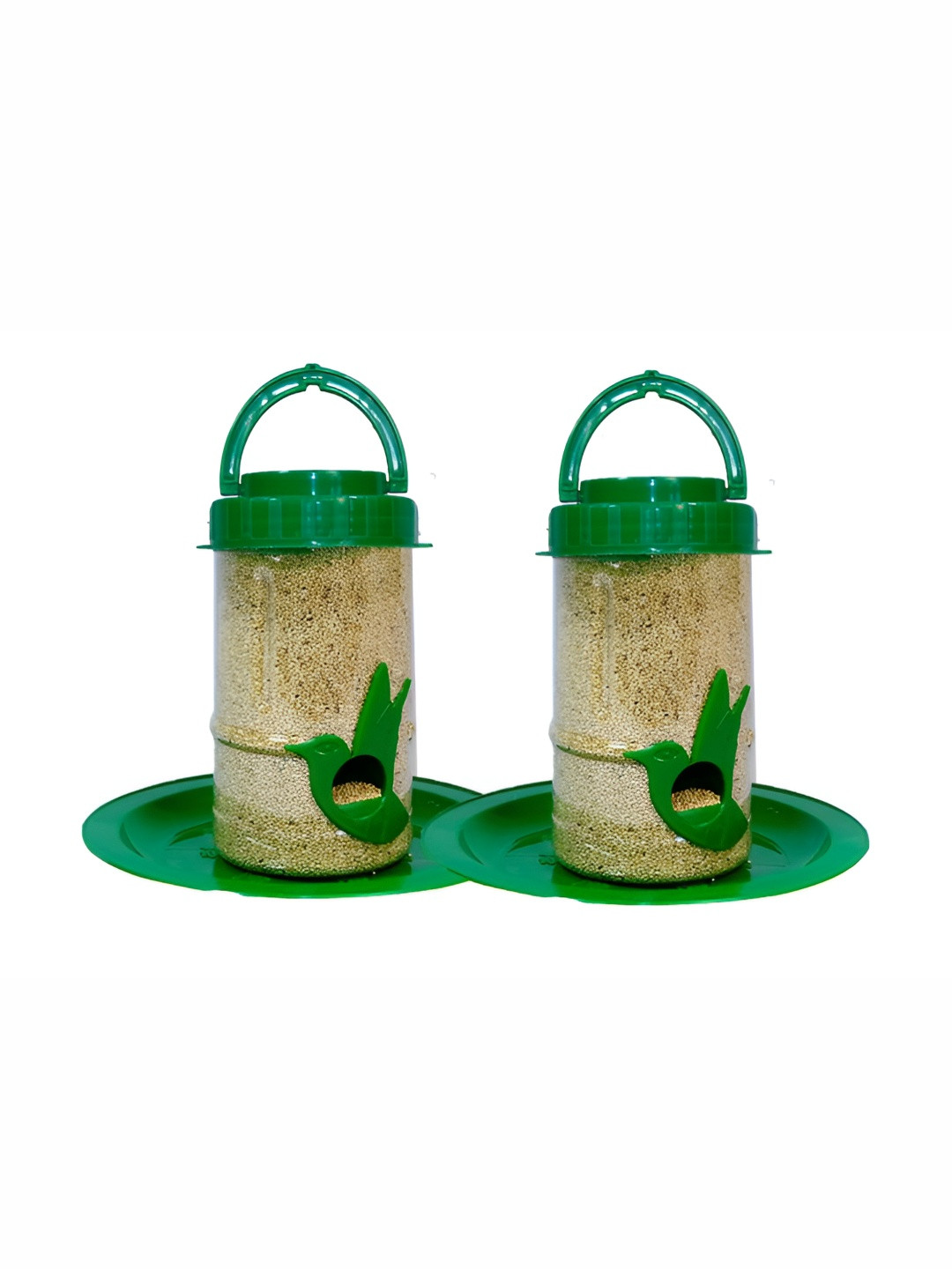 AMIJIVDAYA Green Set O 2 Hanging Bird Food Feeder