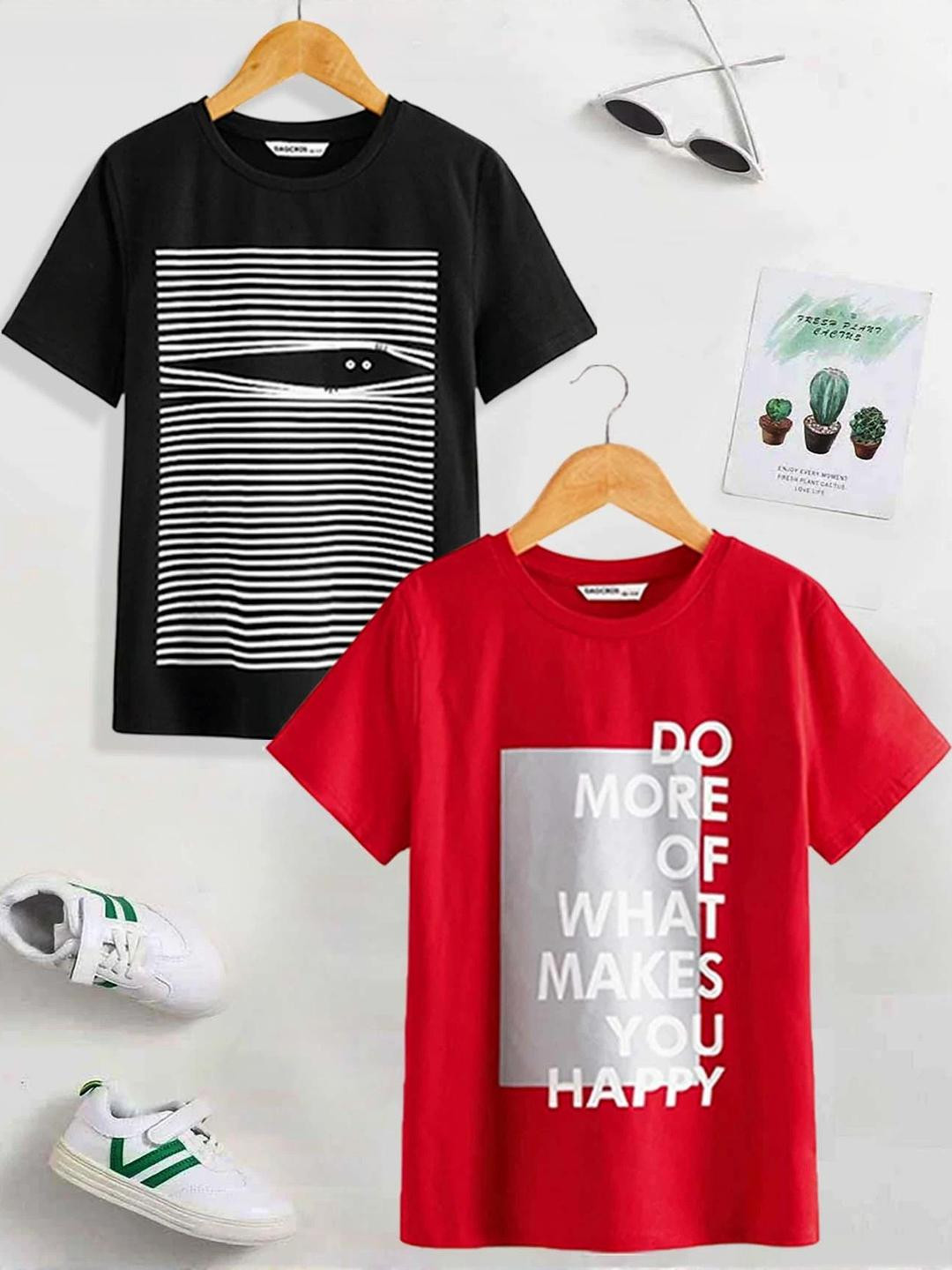 Dagcros Pack of 2  Printed Pure Cotton T-shirt for Boys