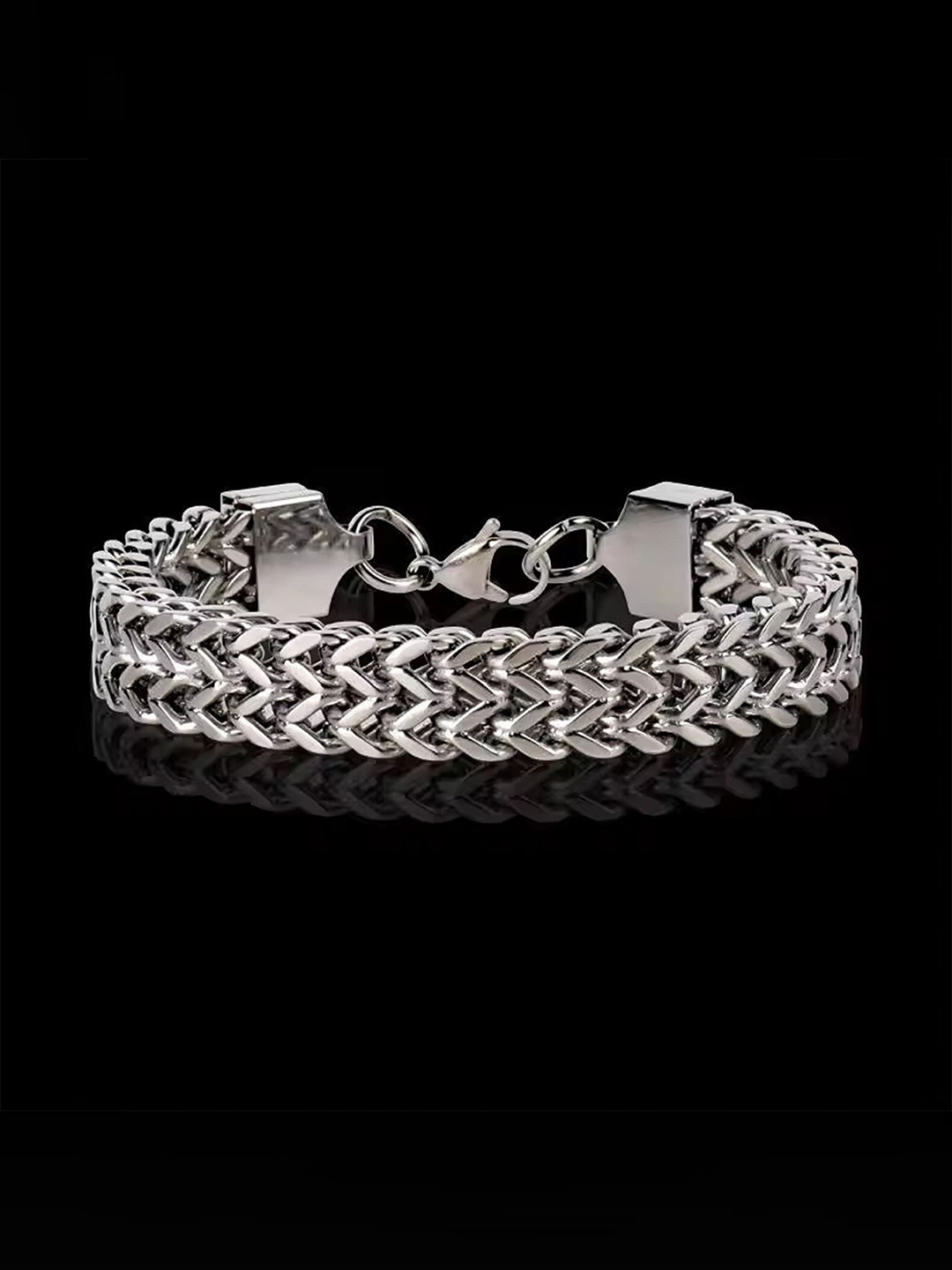 Heer Collection  Men's Silver-Plated Link Bracelet