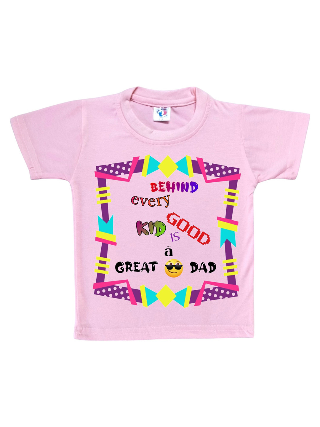 Cute Pals Pink Kids Printed Cotton Blend Regular T Shirt