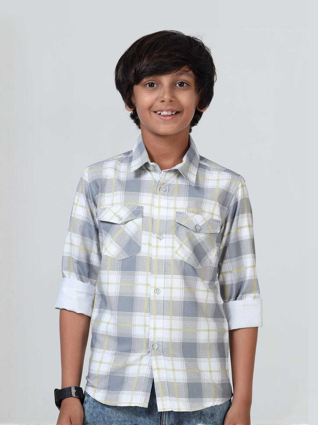 Rocket Science Boys Checked Casual Full Sleeve Shirt