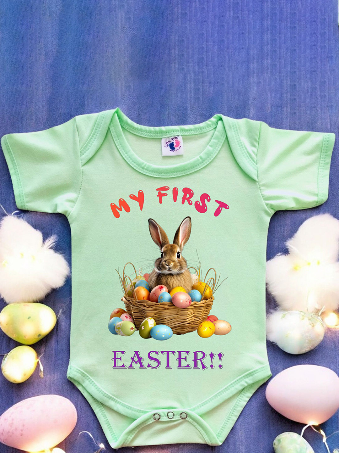 Cute Pals Kids My First Easter Printed Cotton Bodysuit