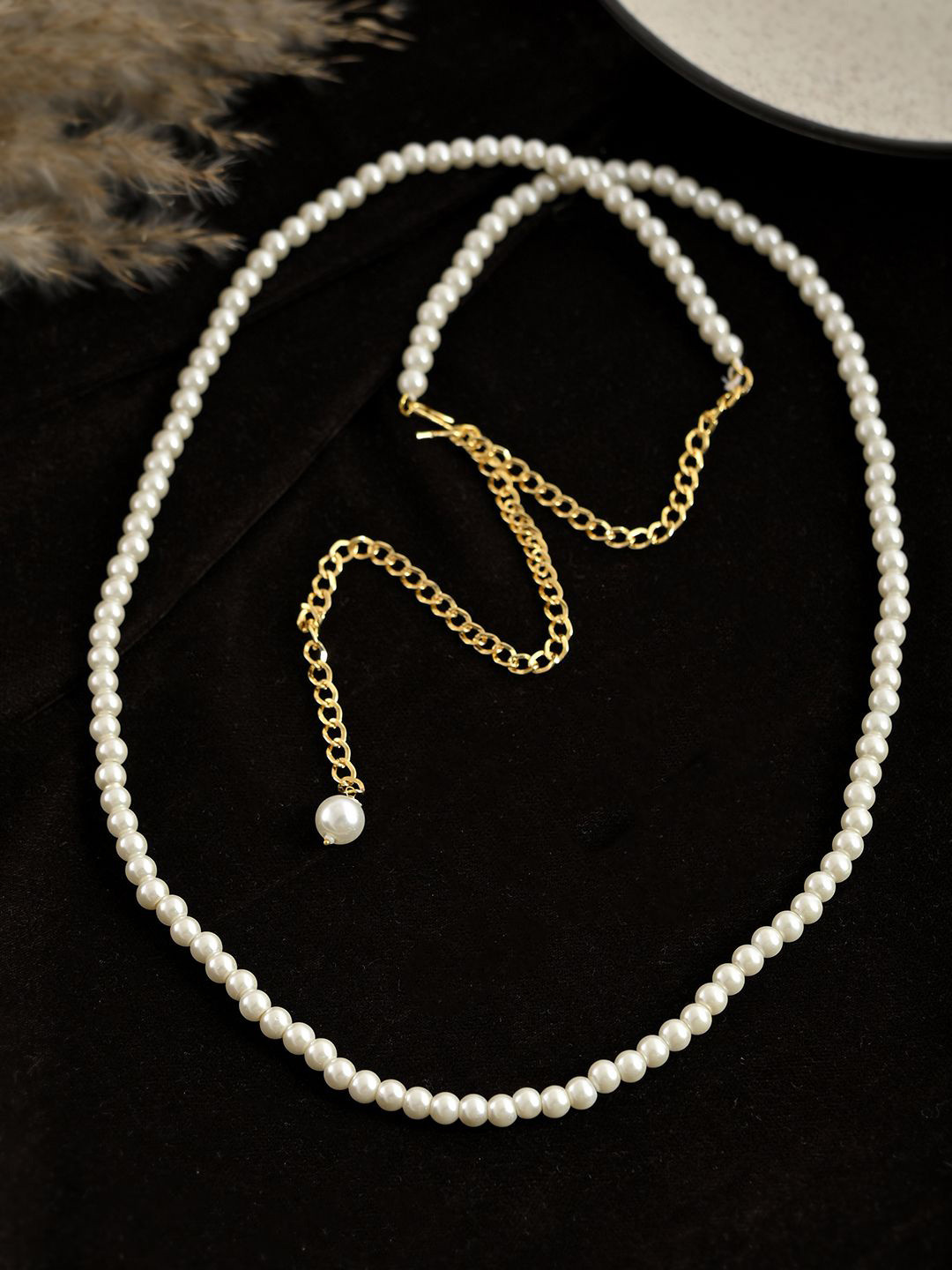 Silvermerc Designs Pearls Beaded Waist Chain