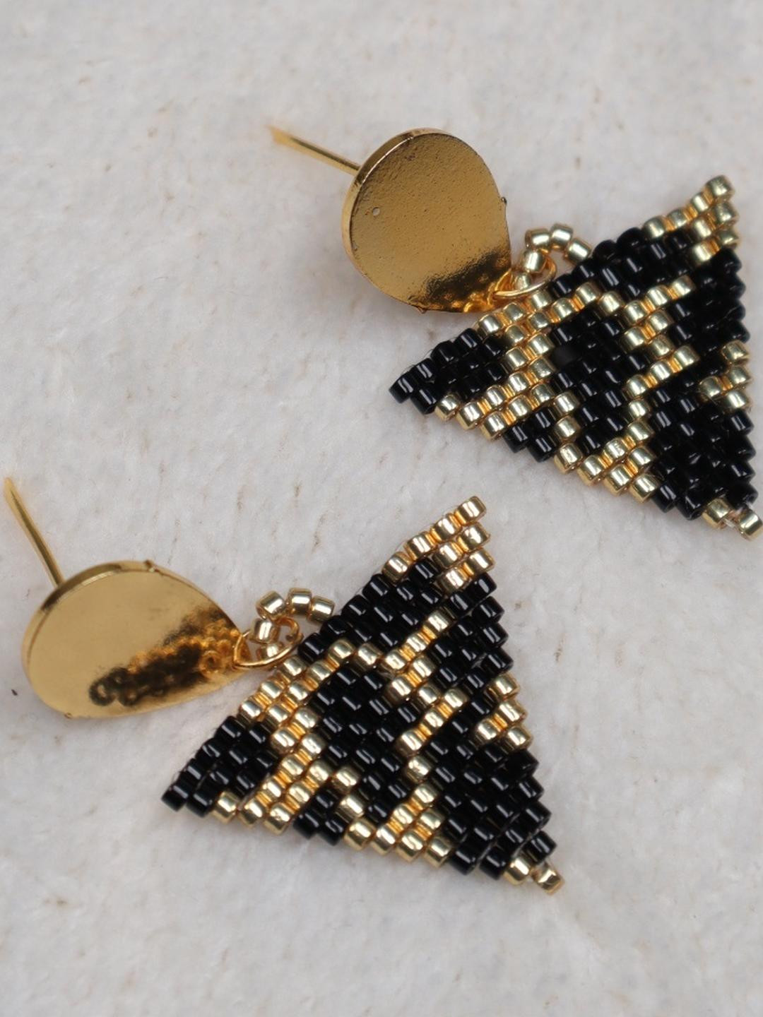 Threads & Beads Handcrafted Triangular Drop Earrings