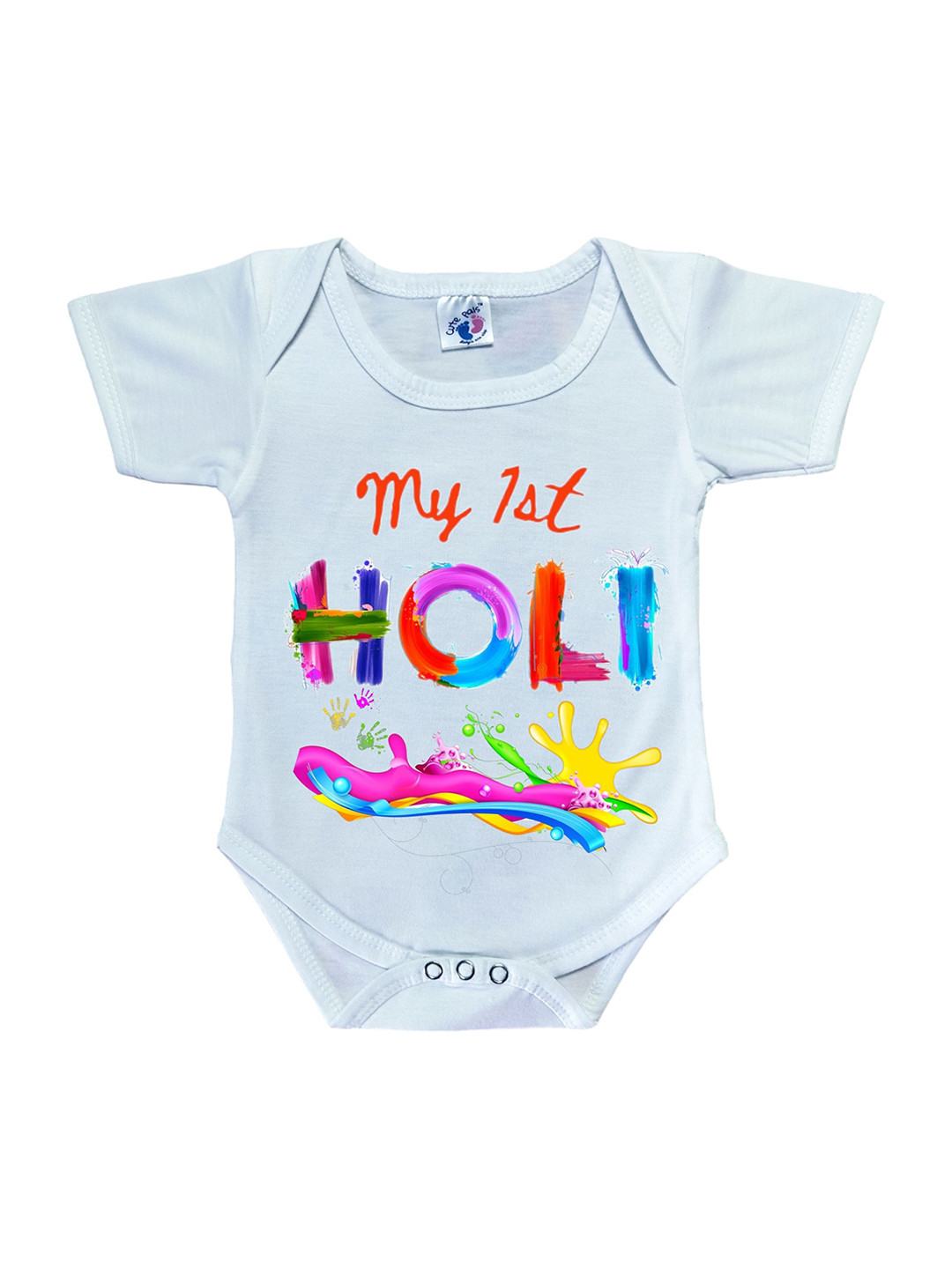 Cute Pals kid unisex Holi Printed Cotton Bodysuit