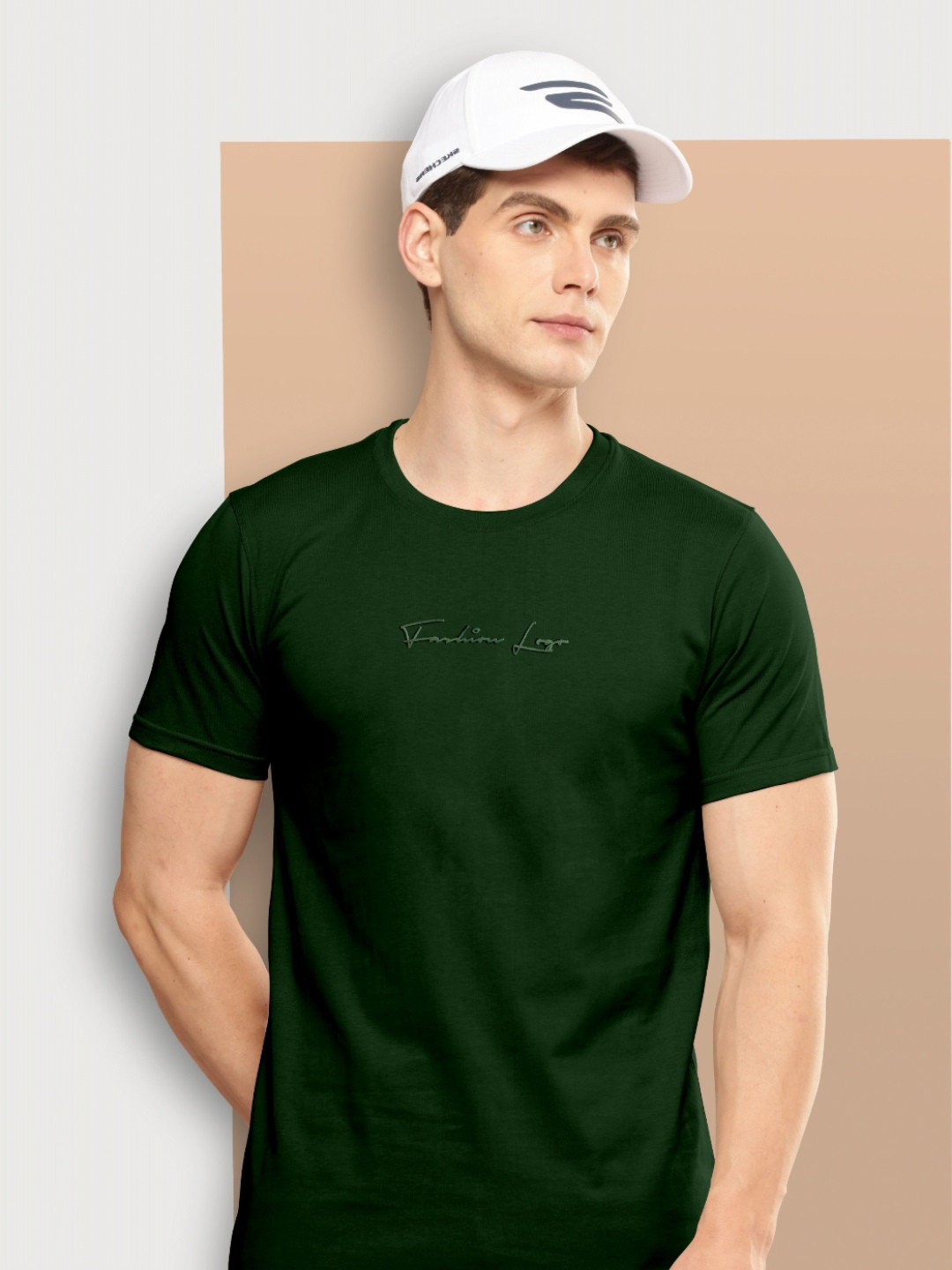 FROSEN FOX Typography Round Neck Short Sleeves Printed T-shirt