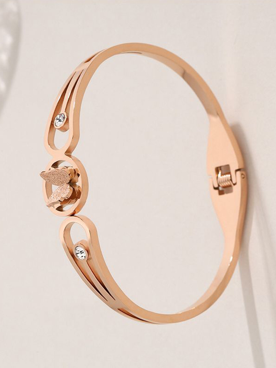 Aiza 18KT Rose Gold Plated Flight of Fancy Bangle Bracelet