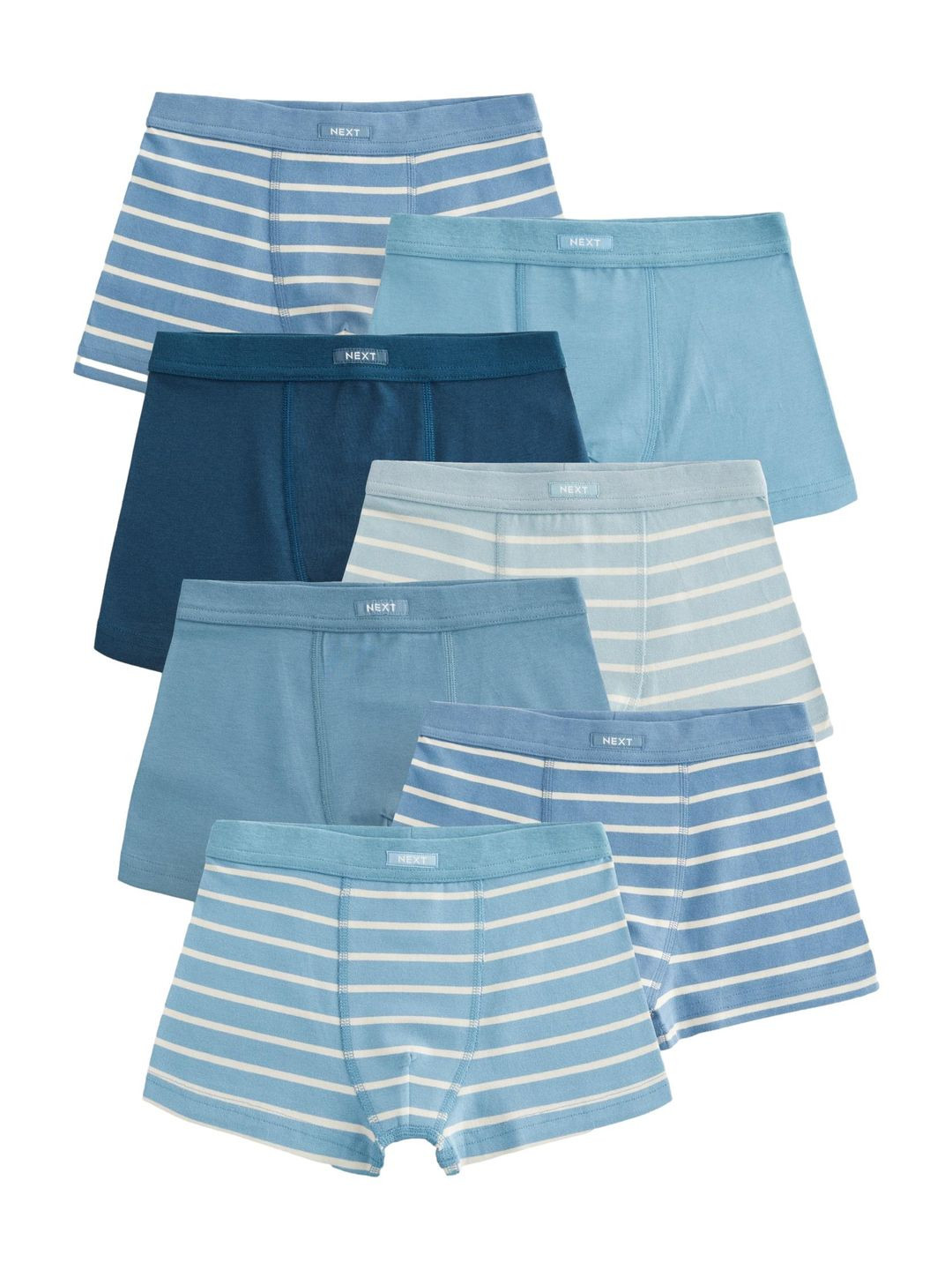 NEXT Set of 7 Boys Striped Soft Waistband Trunks