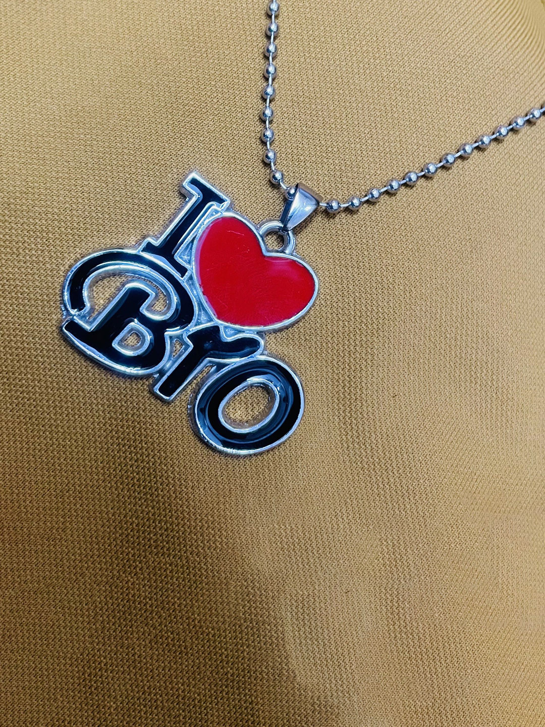 VS Unique Collection Set Of 2 Brother's Day & Sister's Day Letter Heart Pendant