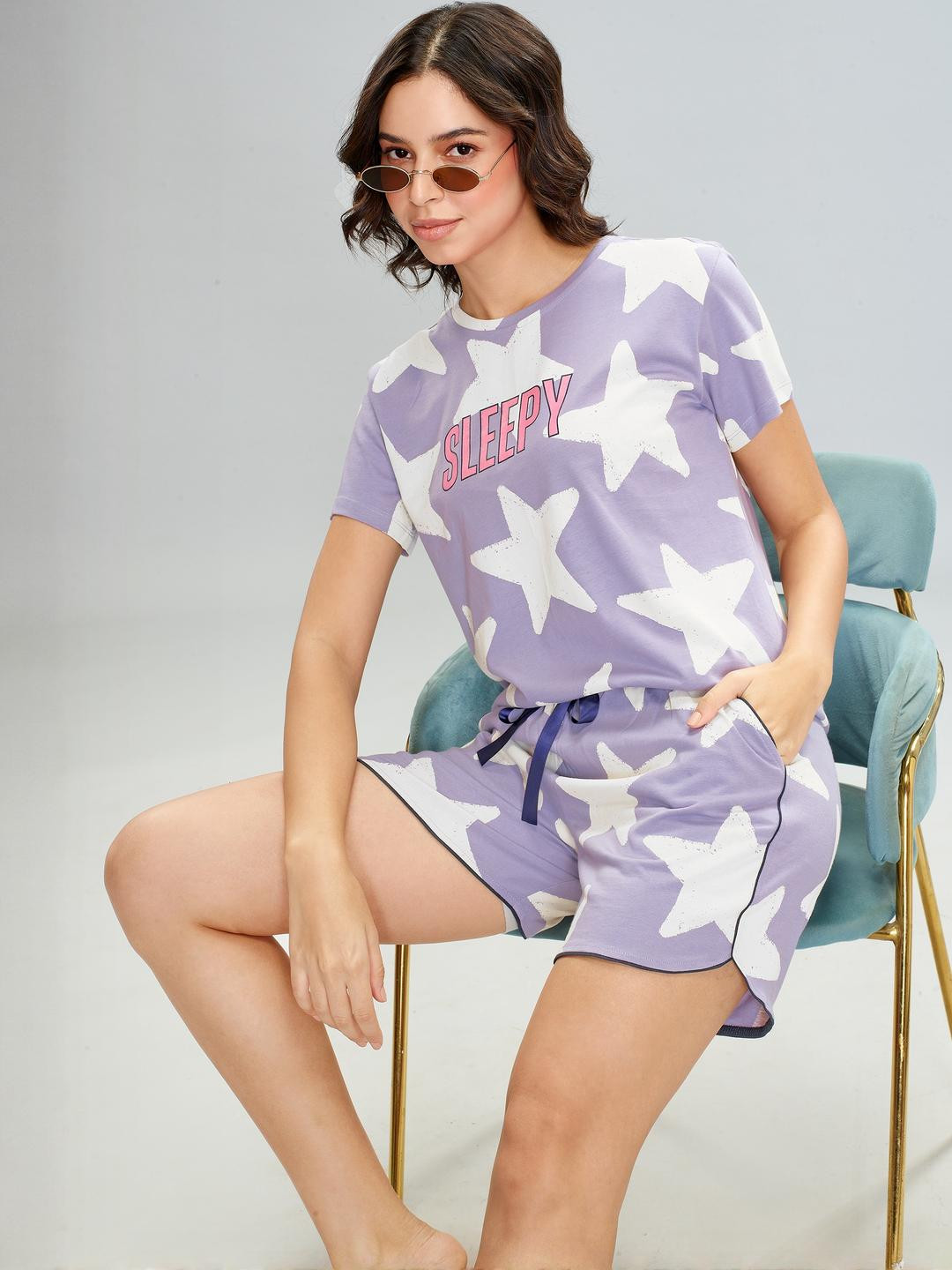 Lotik Graphic Printed Round Neck Pure Cotton T-shirt With Shorts