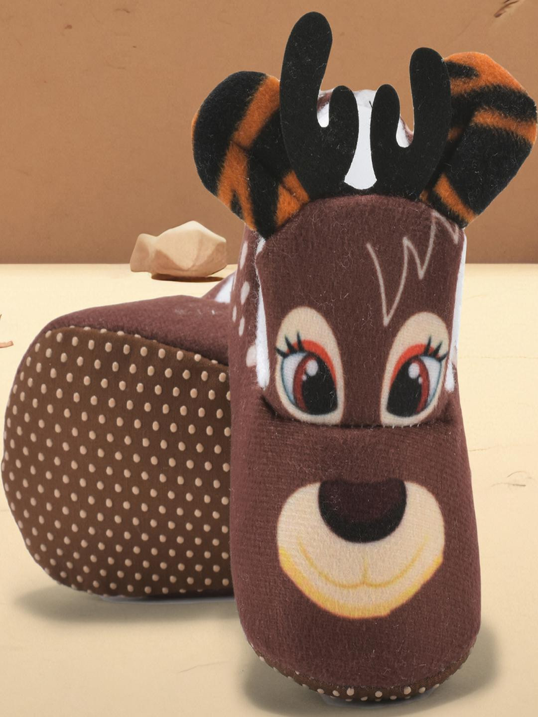 Star Fish Kids Brown Soft Cotton Baby Booties