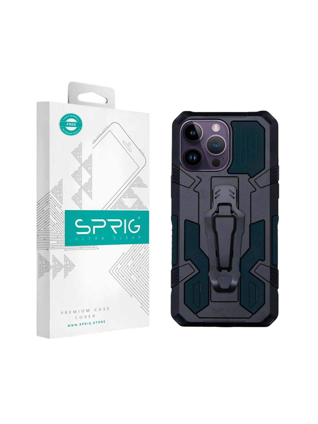 SPRIG iPhone 14 Pro Armor Case with Clip Back Cover