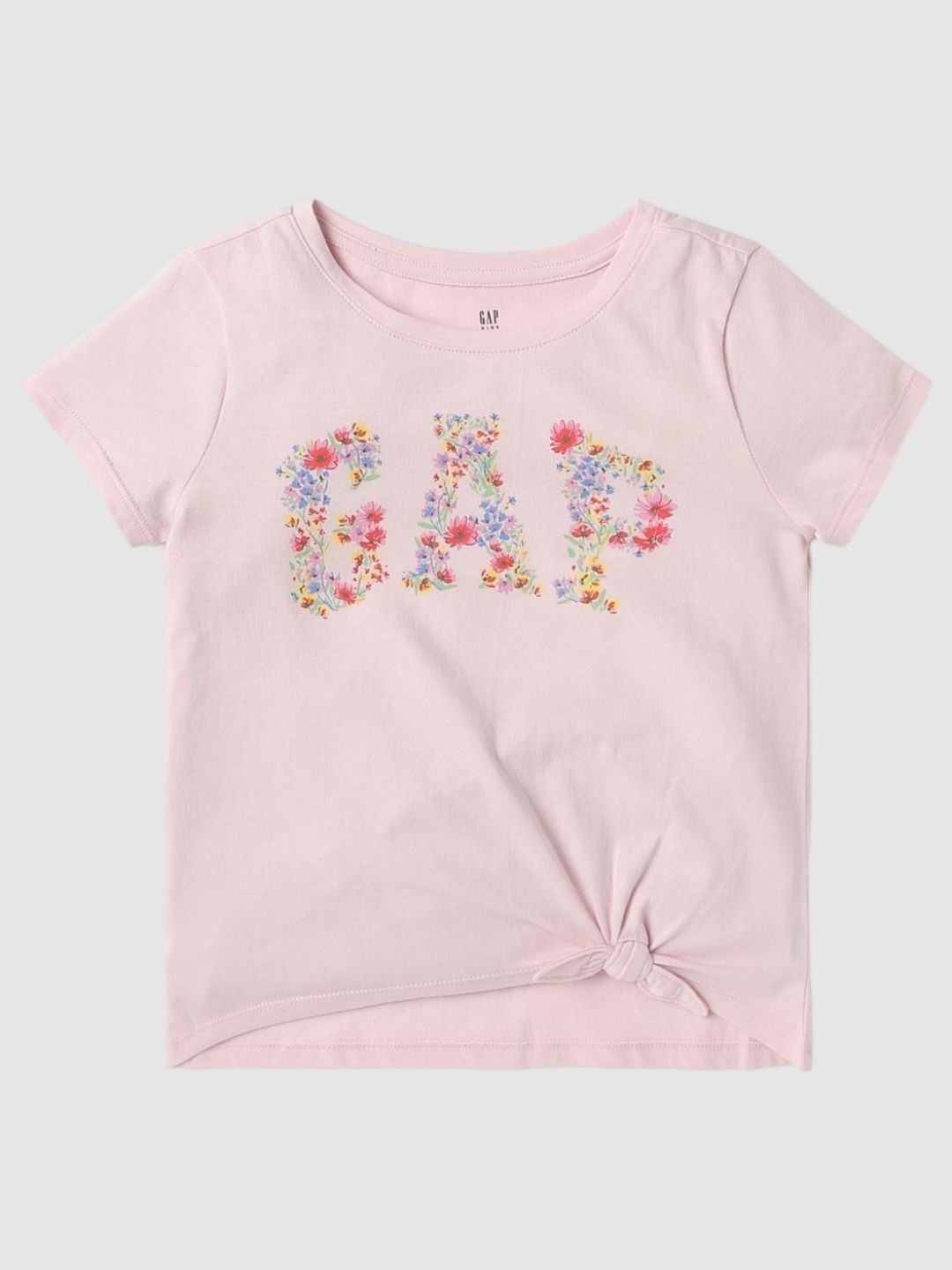 GAP Girls Brand Logo Printed Round Neck Cotton T-shirt