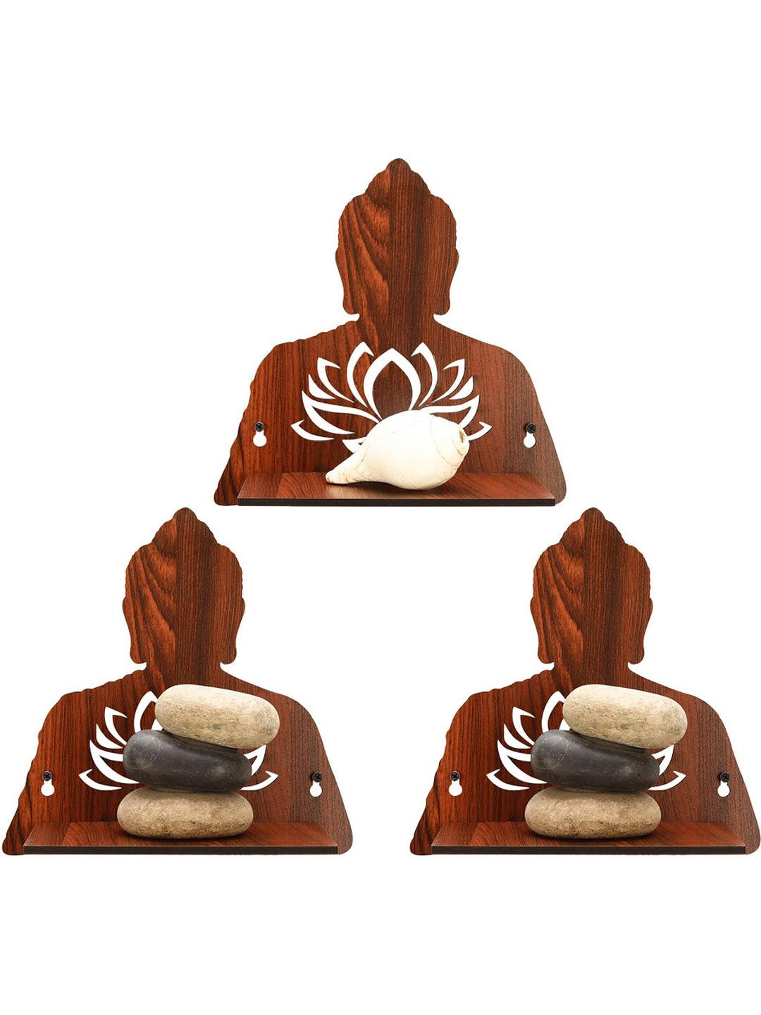 Arpita Crafts Set Of 3 Buddha Wall Shelf