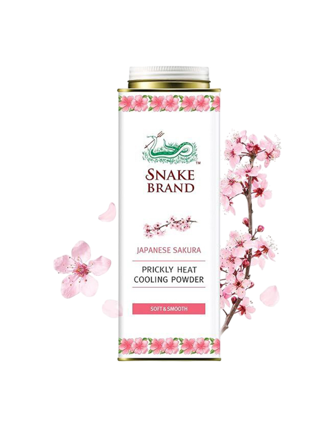 SNAKE BRAND Set Of 2 Japanese Sakura Cooling Powder-280 g With Shower Gel-450 ml