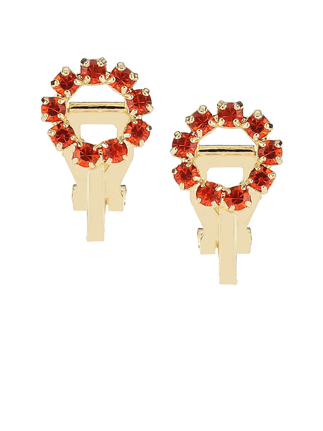 FirstBlush Contemporary Clip-On Gold-Plated Non-Piercing Earrings
