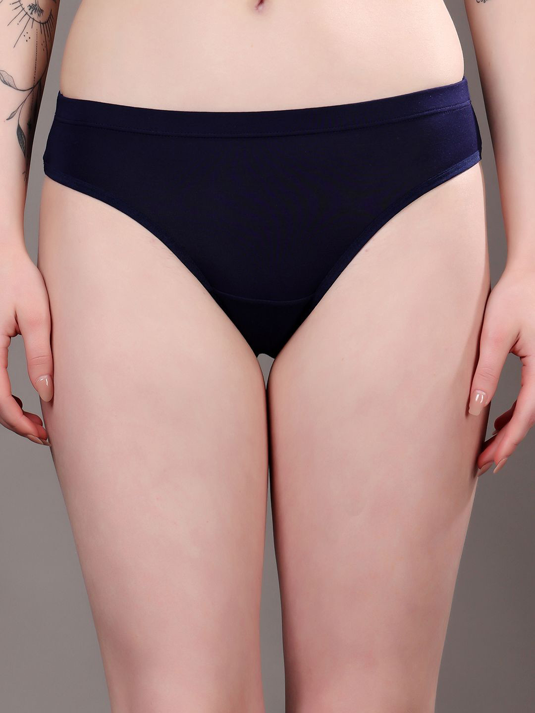 Moda Rapido Plus Size High-Rise Micro-Modal Hipster Brief - MR-1031 Navy