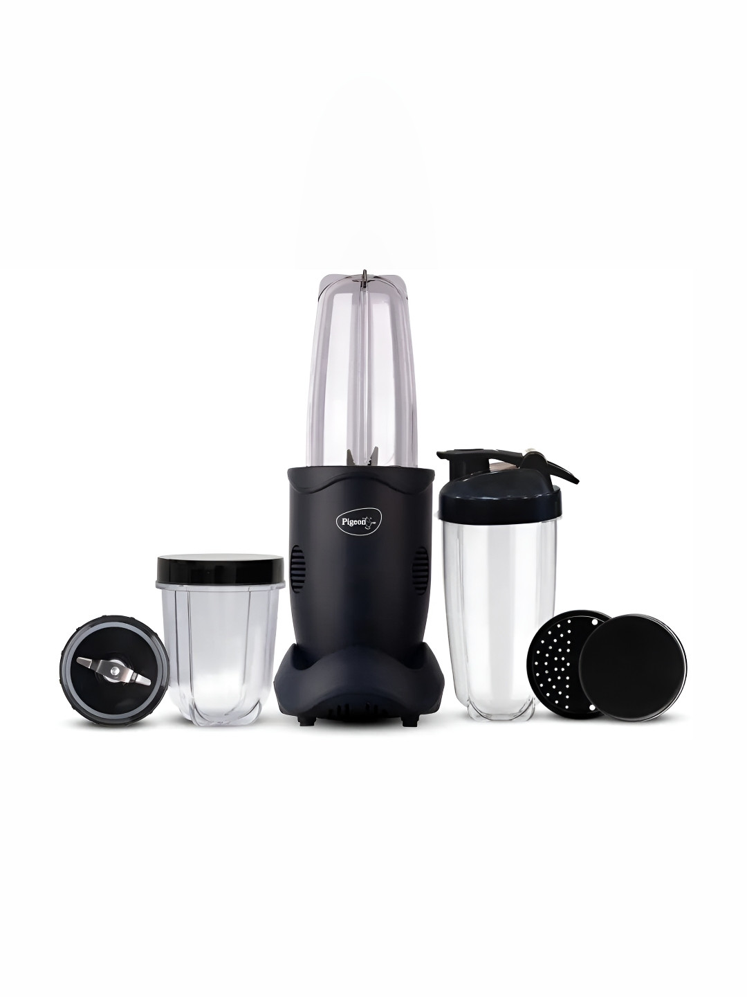Pigeon NUTRI MASTER Black 4 Pieces 400 W Wet And Dry Grinder Mixer Grinder