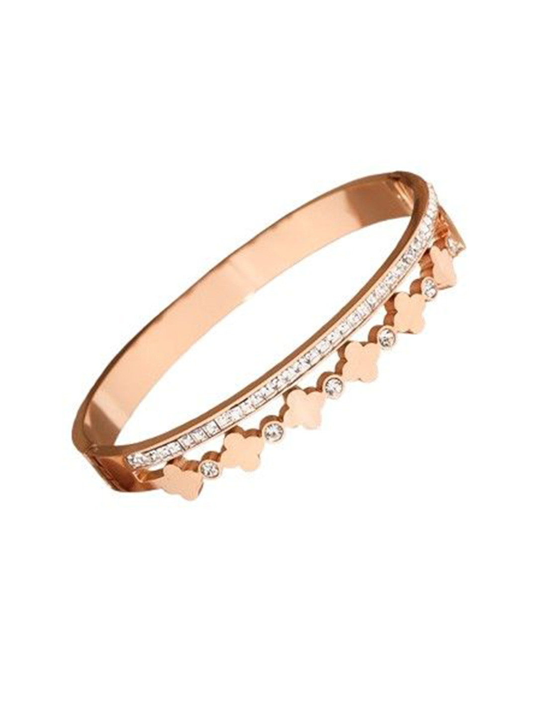 Aiza 18KT Rose Gold Plated Petal Power Bangle Bracelet