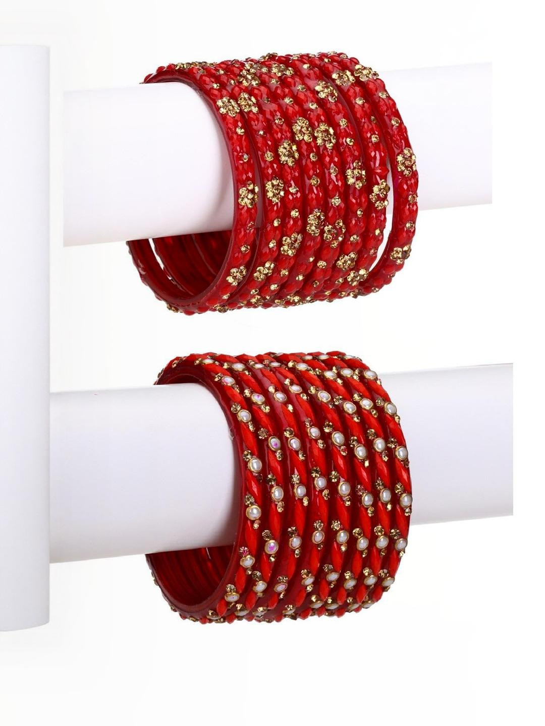 SOMIL Women Red Traditional Bangles Set