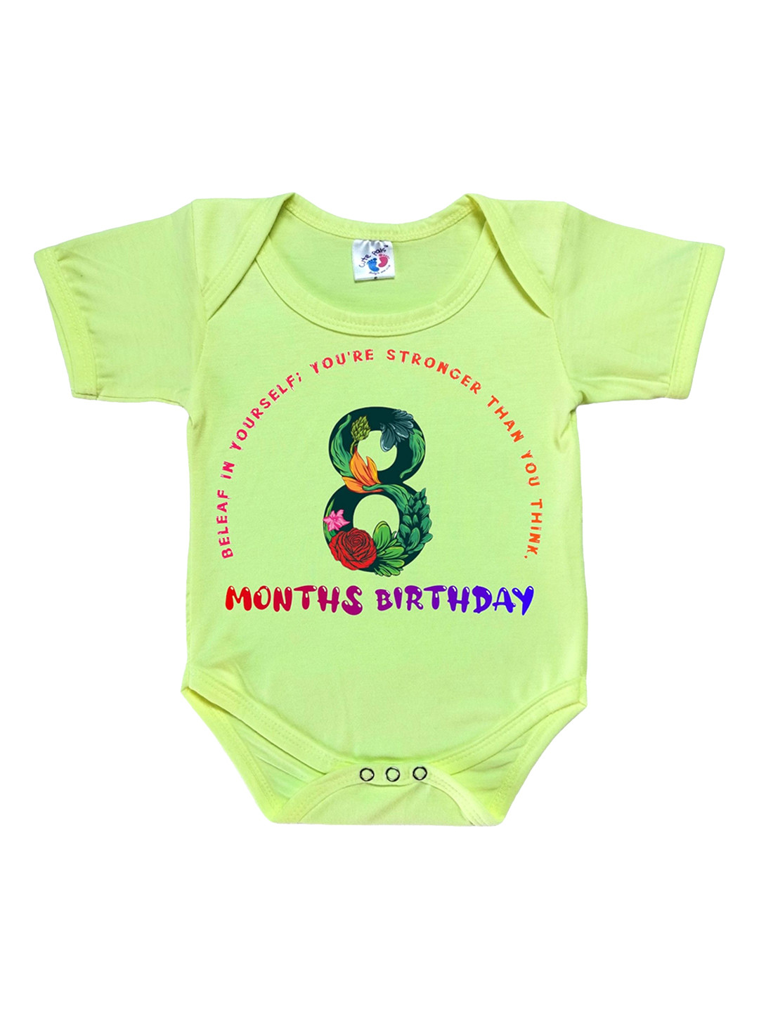 Cute Pals Infants Monthly Milestone Printed Cotton Bodysuit