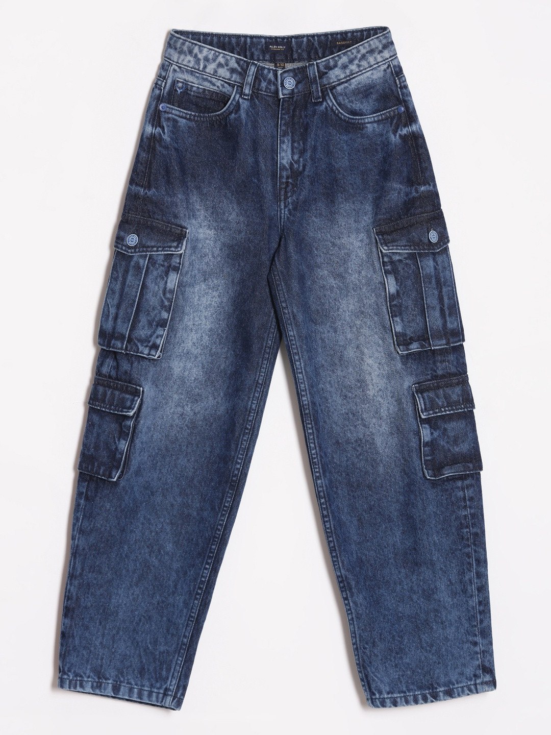 Allen Solly Junior Boys Mid-Rise Light Fade Pure Cotton Baggy Jeans